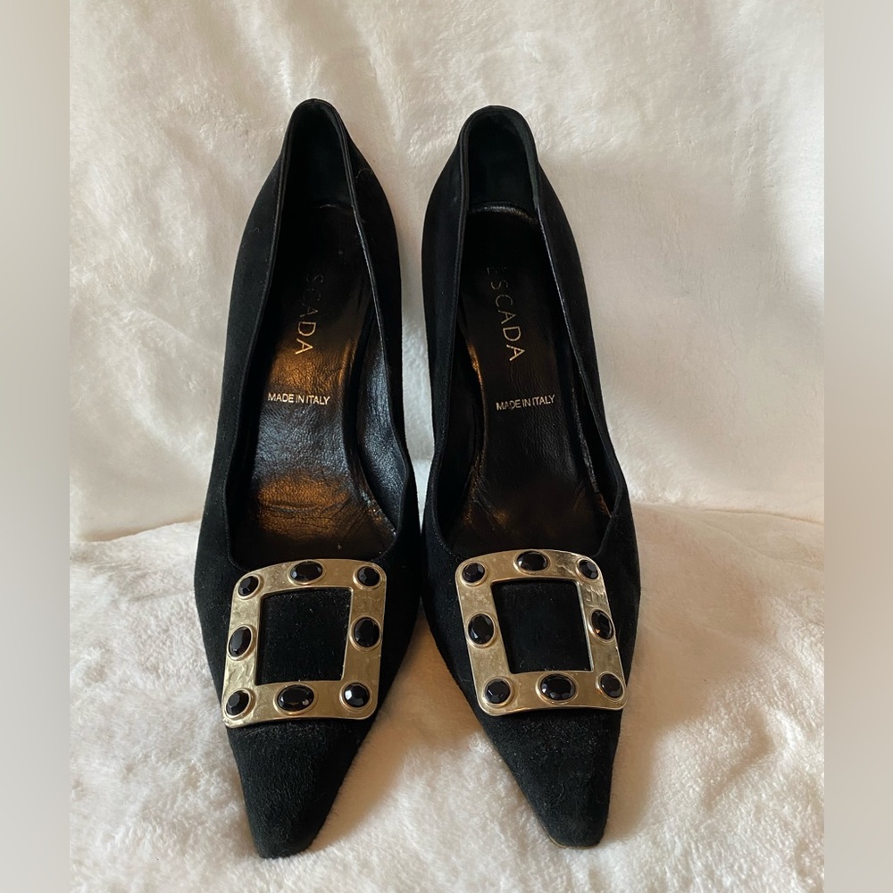 Escada Black Suede Heels